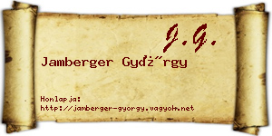 Jamberger György névjegykártya