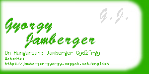 gyorgy jamberger business card